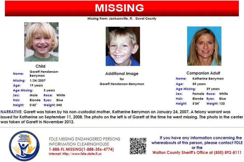 Garett Henderson-Berryman was reported missing on Jan. 24, 2007.