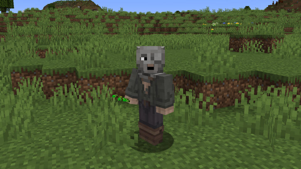 Best Minecraft skins - A Minecraft player wearing a skin inspired by Elden Ring's Prisoner starting class.