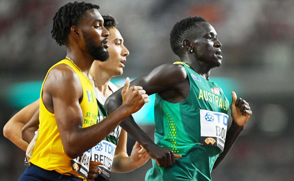 Peter Bol, pictured here in action at the world athletics championships. 