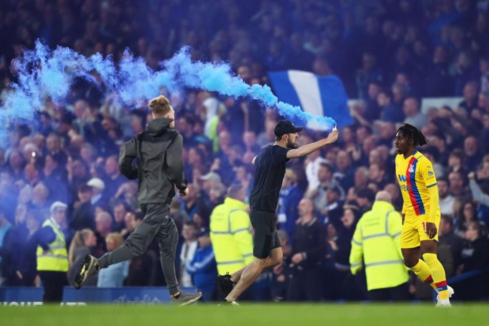 An Everton fan invades the pitch (Getty Images)