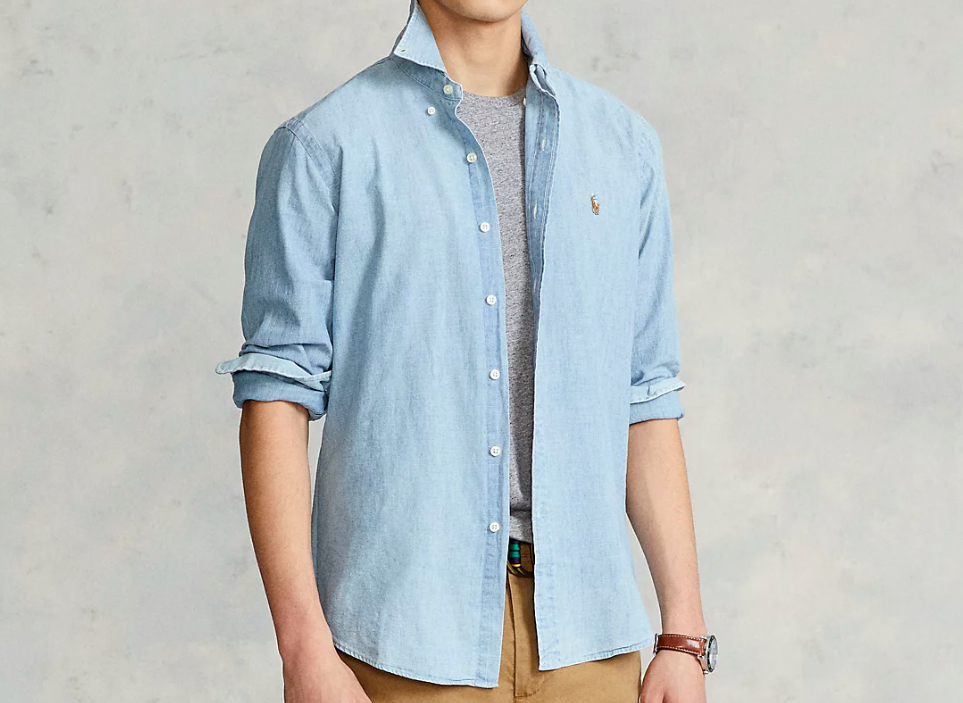 <p><a href="https://go.redirectingat.com?id=74968X1596630&url=https%3A%2F%2Fwww.ralphlauren.com%2Fmen-clothing-button-down-shirts%2Fclassic-fit-indigo-chambray-shirt%2F279038.html&sref=https%3A%2F%2Fwww.menshealth.com%2Fstyle%2Fg61985223%2Fbest-chambray-shirt%2F" data-i13n="elm:affiliate_link;elmt:premonetized" rel="sponsored" target="_blank" data-ylk="slk:Shop Now;elm:affiliate_link;elmt:premonetized;itc:0;sec:content-canvas" class="link rapid-noclick-resp rapid-with-clickid etailiffa-link">Shop Now</a></p> <p>Classic Fit Indigo Chambray Shirt</p> <p>ralphlauren.com</p> <p>$125.00</p>