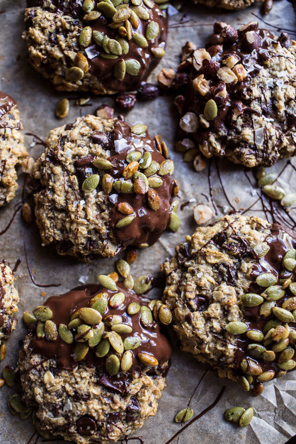 <strong>Get the <a href="https://www.halfbakedharvest.com/harvest-oatmeal-chocolate-chunk-cookies-with-salted-toasted-pepitas/" target="_blank">Harvest Oatmeal Chocolate Chunk Cookies with Salted Toasted Pepitas recipe</a>&nbsp;from Half Baked Harvest</strong>