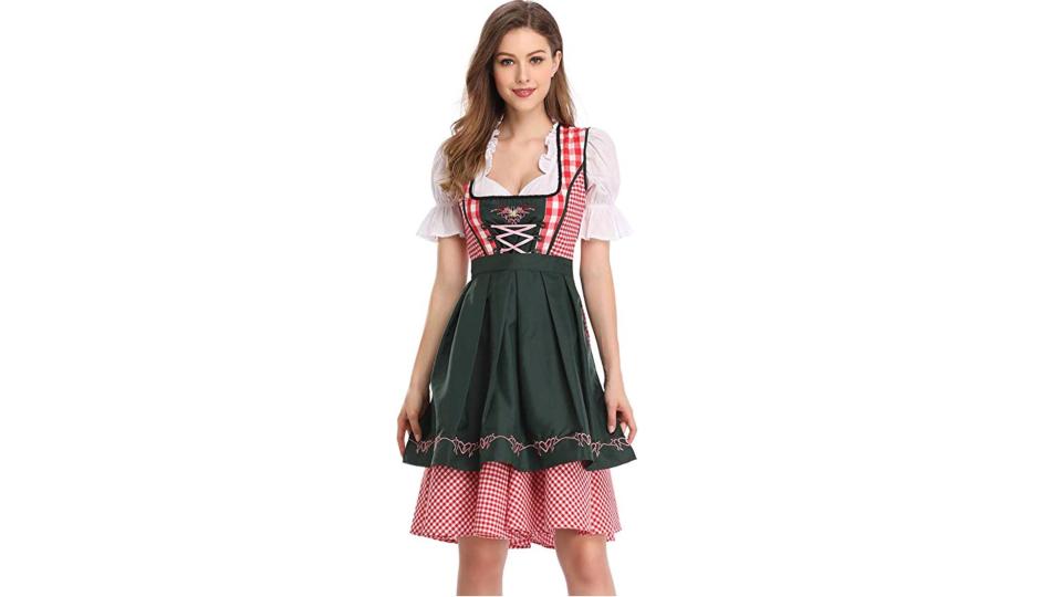 Hit up Oktoberfest and Halloween in this traditional beer garden garb.