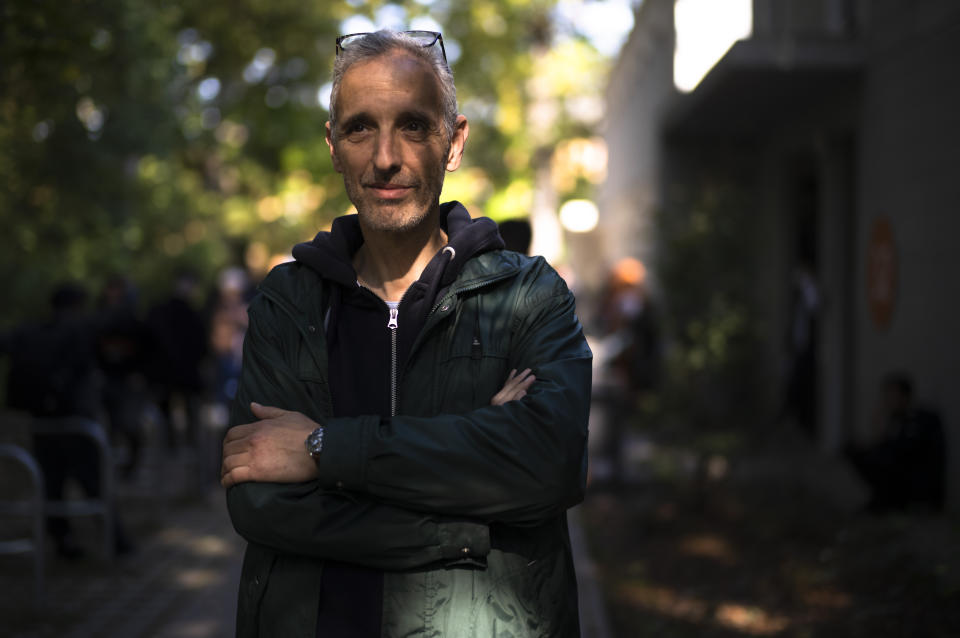 Michael Elias, the Tamaja which runs the asylum registration center, poses for a photo during an interview with The Associated Press at the central registration for asylum seekers in Berlin, Germany, Monday, Sept. 25, 2023. Across Germany, officials are sounding the alarm that they are no longer in a position to accommodate migrants who are applying for asylum. (AP Photo/Markus Schreiber)