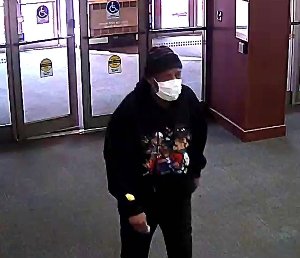 Vaughn D. Carter, 60, the man Erie police said robbed the PNC Bank branch on State Street on Oct. 24, is seen walking into bank before the robbery. Police released this surveillance photo as they sought the public's help in identifying a suspect in the heist.