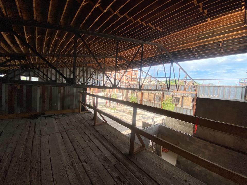 A view from one of five Funk House lounge “VIP suites,” which will overlook Talegate Park and Barrel Hall.