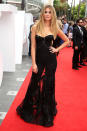 <p><b>Delta Goodrem</b> The Aussie singer looks glowing in this sheer black gown on the ARIAs red carpet. We're suspecting a nod to Beyonce with the body chain Delta is rocking.</p>