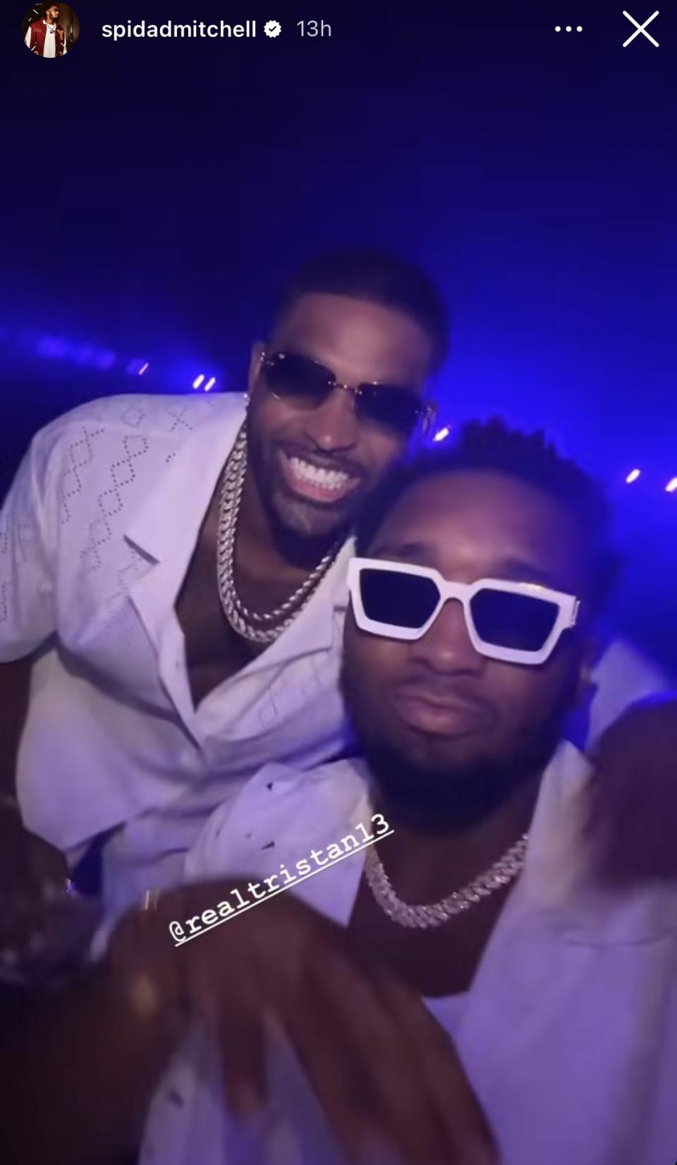 Tristan Thompson and Donovan Mitchell.  (@spidadmitchell/Instagram) 