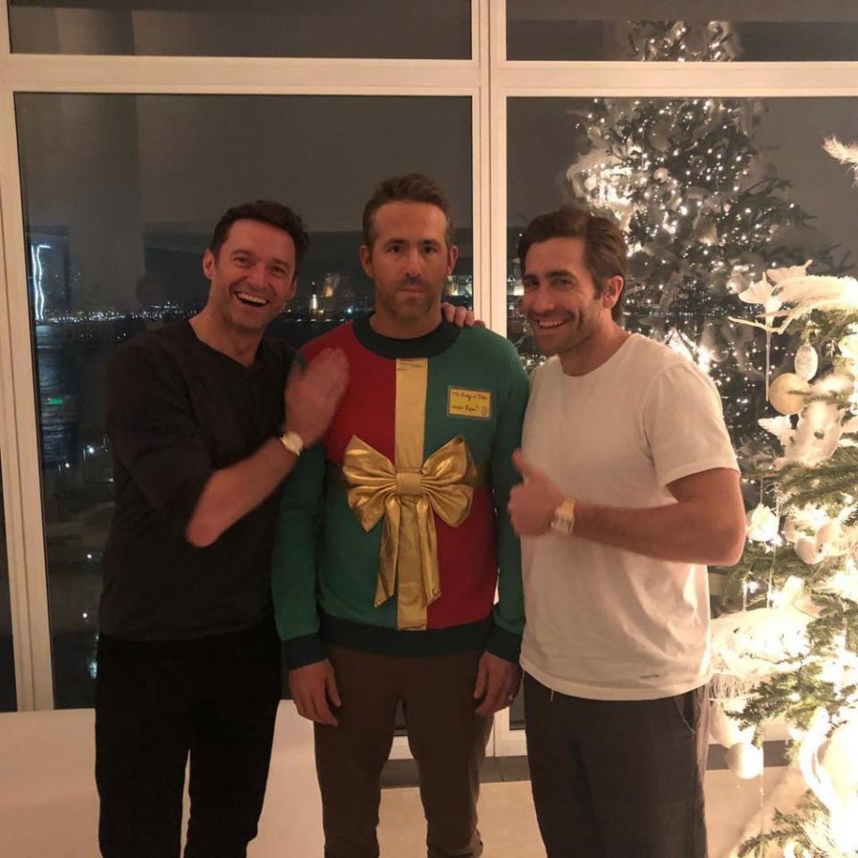 Hugh Jackman and Jake Gyllenhaal pulled a holiday prank on Ryan Reynolds on December 2018 | Ryan Reynolds/Instagram