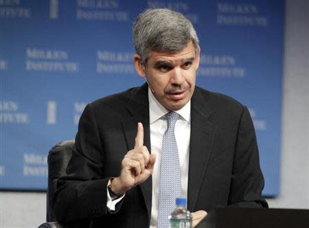 Mohamed A. El-Erian, CEO and co-CIO of PIMCO, takes part in a panel discussion titled "Global Markets in Uncertain Times" at the Milken Institute Global Conference in Beverly Hills, California April 29, 2013. REUTERS/Fred Prouser