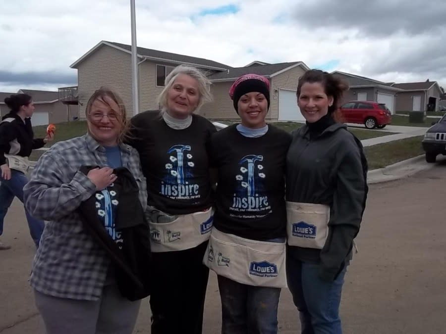 Pictures of Emily doing work in her community, courtesy Traci Smith