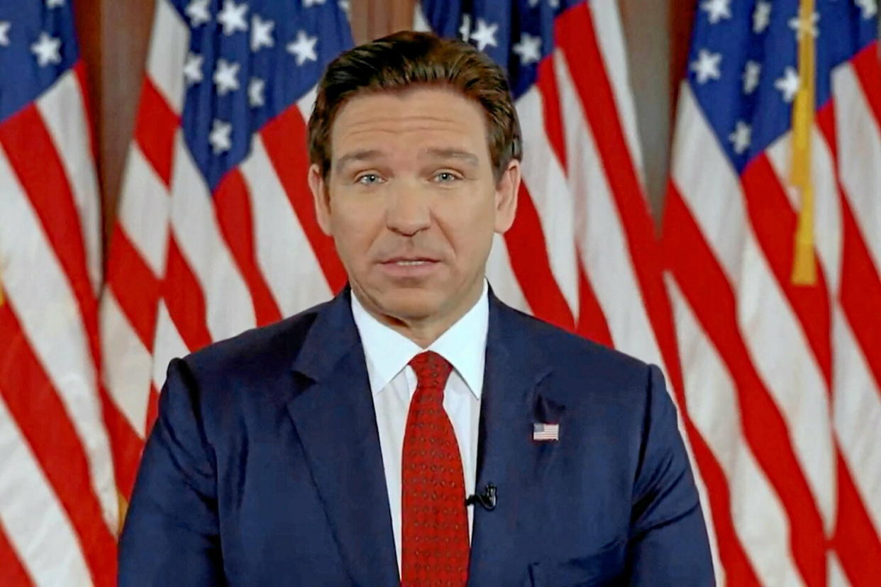 Le gouverneur de Floride Ron DeSantis dans sa vidéo publiée sur les réseaux sociaux le 21 janvier 2024.  - Credit:RON DESANTIS CAMPAIGN / X80001 / via REUTERS