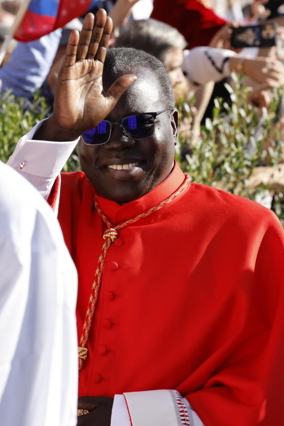 Cardinal-elect Stephen Mulla, Archbishop of Juba, South Sudan, arrives in St. Peter's Square at The Vatican for his elevation by Pope Francis, Saturday, Sept. 30, 2023. (AP Photo/Riccardo De Luca)