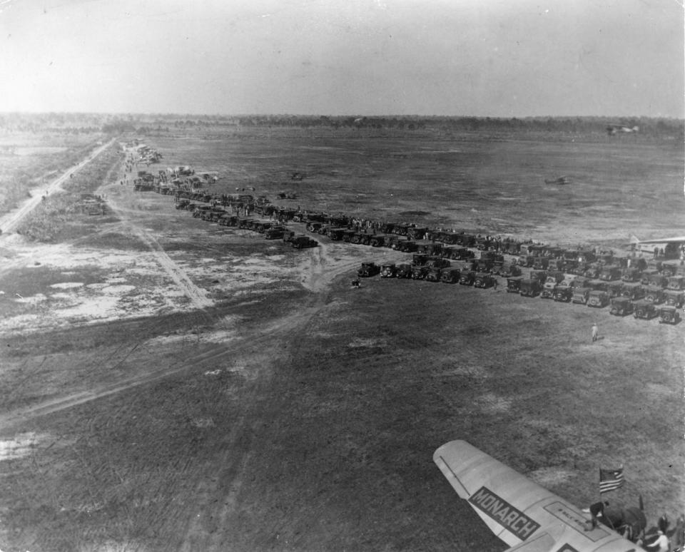 In 1931, this view from an airplane looks down at the crowd gathering for an air meet at what was called the Vero Beach Silvertown airport.