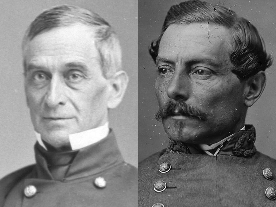 Left: Major Robert Anderson, who was in command of the federal military installation at Fort Sumter. Right: Confederate General P.G.T. Beauregard, who would lead the attack on Fort Sumter, starting the Civil War.  / Credit: CBS News