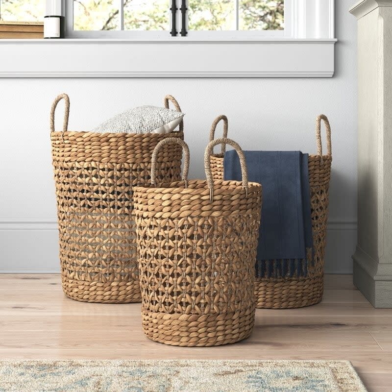 the set of three storage baskets