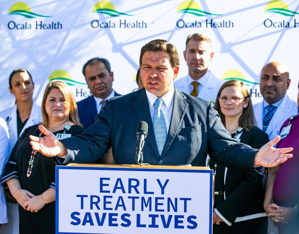 Gov. Ron DeSantis continues to rage, sputter and fume over the federal government’s decision to lower access to two monoclonal antibody treatments  – which in turn has forced DeSantis' administration to close sites that had been using them to treat COVID.