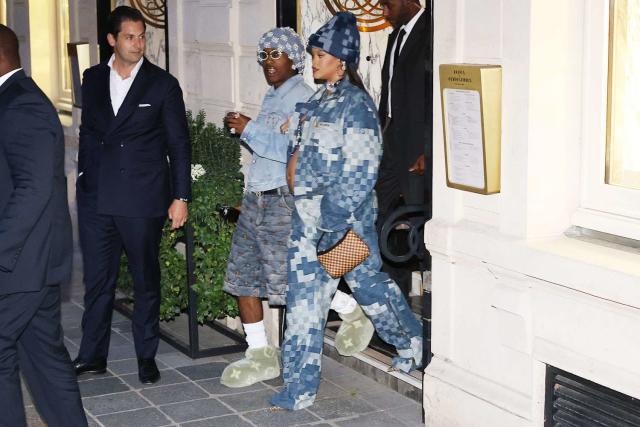 Pregnant Rihanna and A$AP Rocky Twin in Matching Denim Outfits at Louis  Vuitton Show for Paris Fashion Week