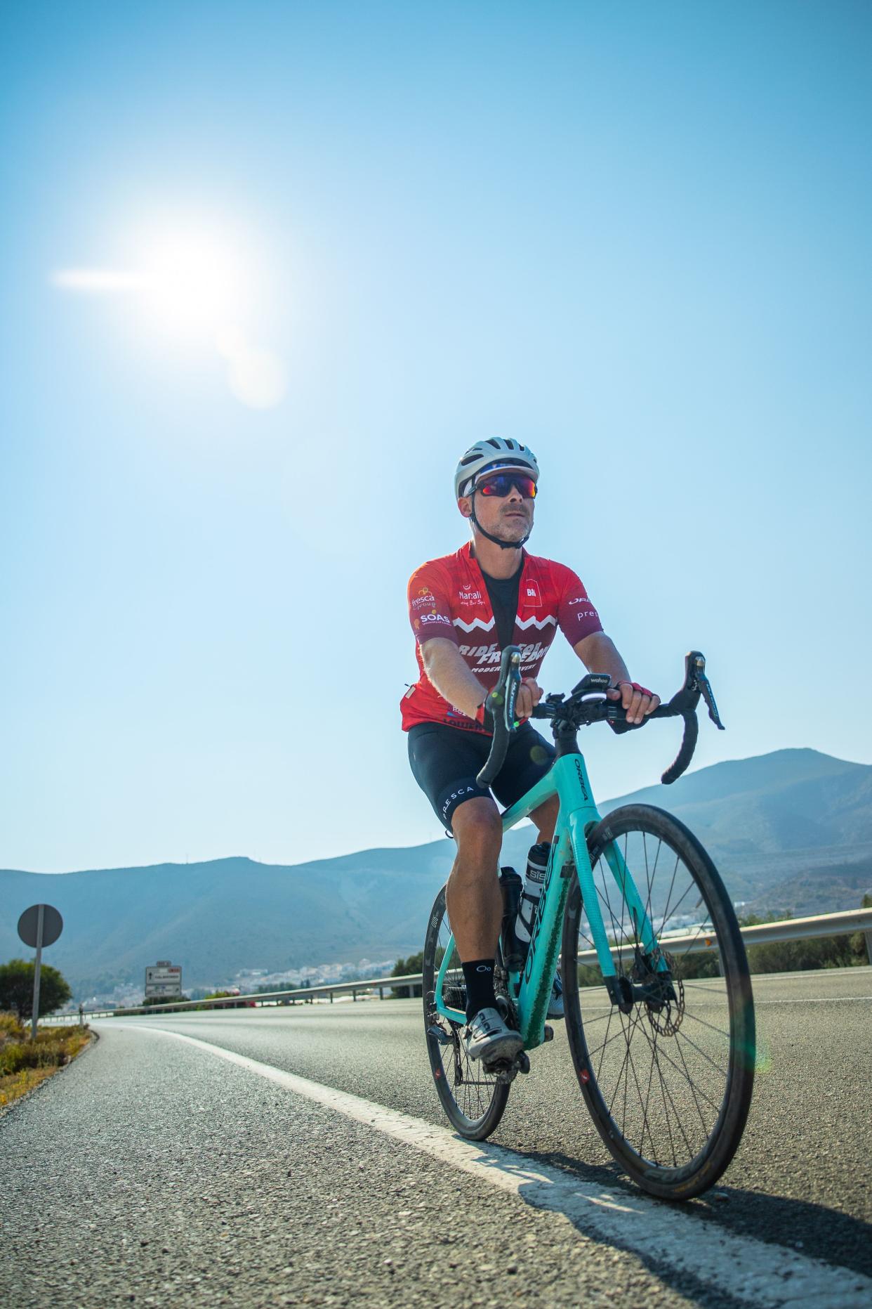 Man cycling on bike