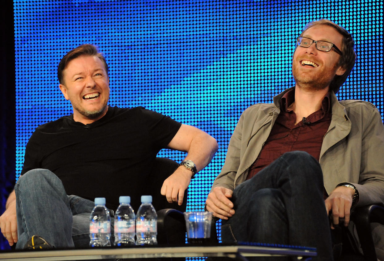 Stephen Merchant and Ricky Gervais worked together on The Office and The Ricky Gervais Show. (FilmMagic)