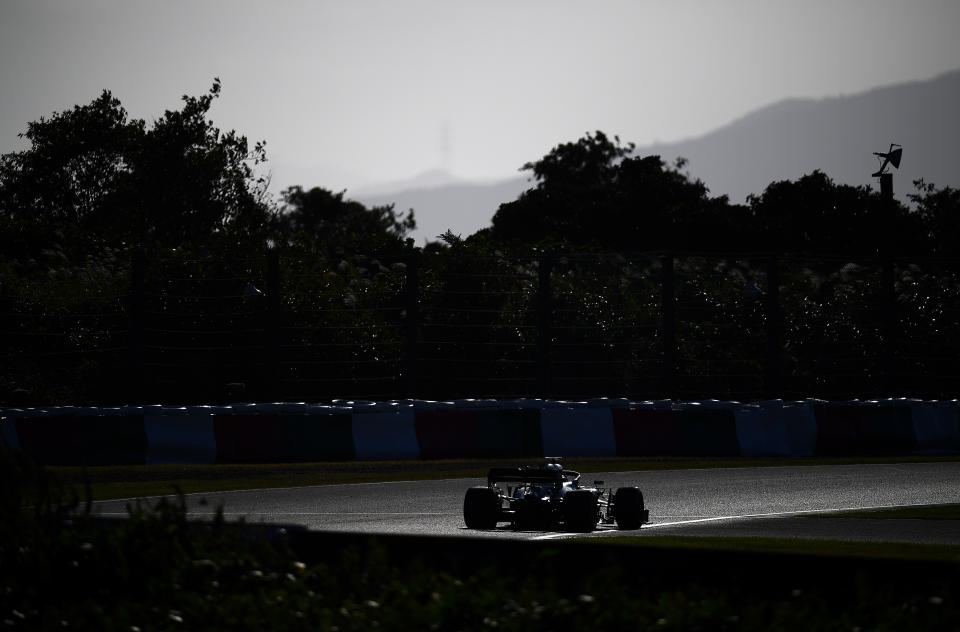 SUZUKA, JAPAN - OCTOBER 13: Valtteri Bottas driving the (77) Mercedes AMG Petronas F1 Team Mercedes W10 on track during the F1 Grand Prix of Japan at Suzuka Circuit on October 13, 2019 in Suzuka, Japan. (Photo by Clive Mason/Getty Images)