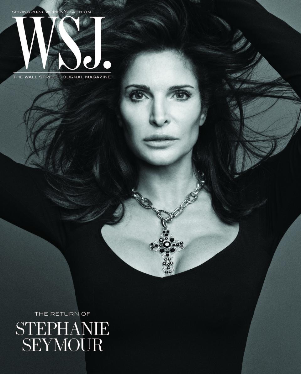 Stephanie Seymour covers the WSJ. Magazine’s Spring 2023 Women’s Fashion issue.