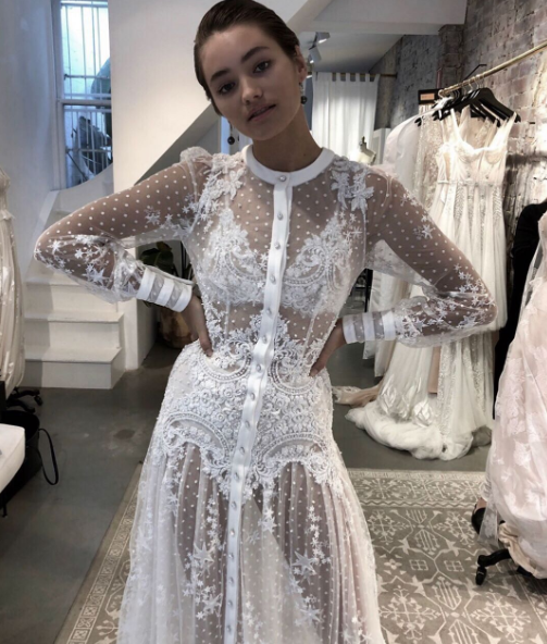 A designer wedding dress by Sydney-based designer J.Andreatta is gaining attention online with its unique take on bridal couture. 