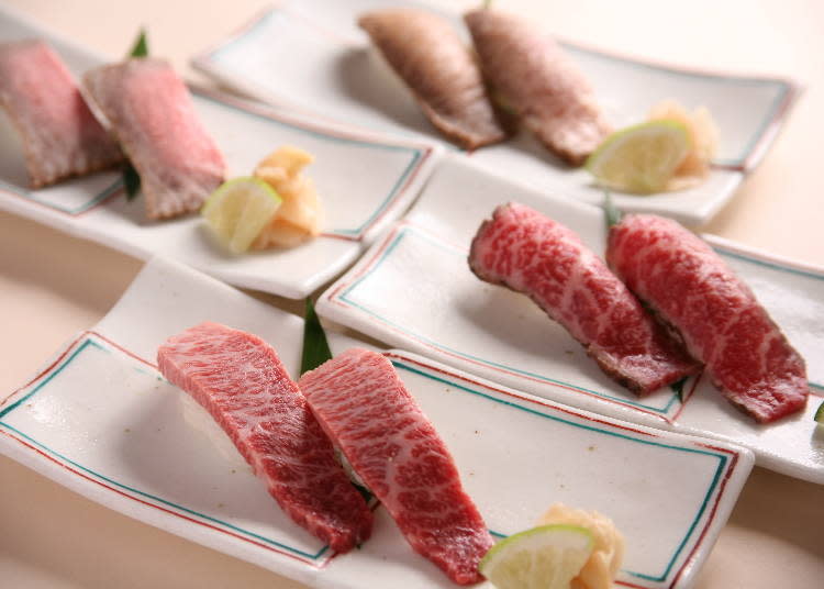 Konoe beef toro-nigiri, 2 for 980 yen (tax included)