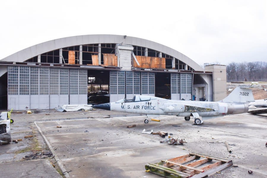 Storm damage at the Wright-Patterson Air Force Base in Dayton, Ohio on February 28, 2024 (Courtesy Photo/U.S. Air Force)