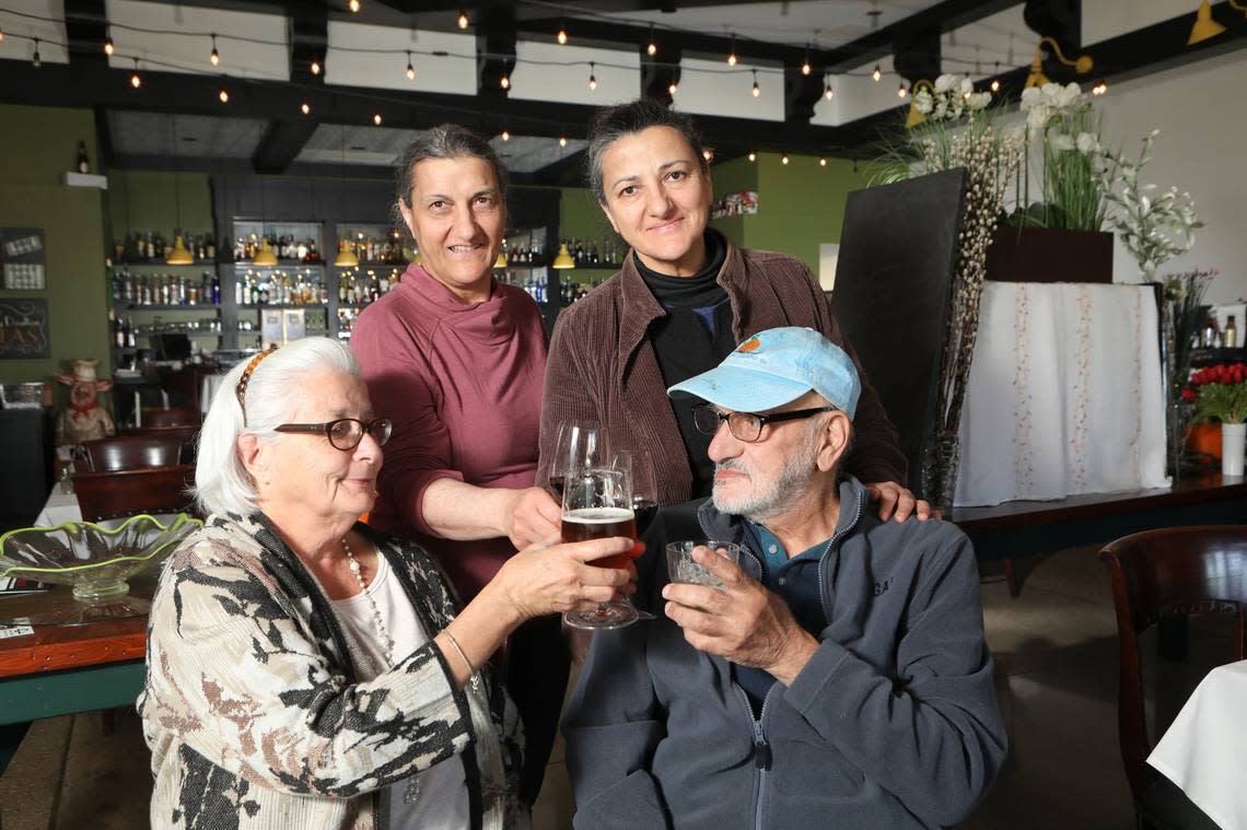 Naji Toubia, lower right, helped run Latour restaurant group in Wichita. He’s pictured on the occasion of the company’s 40th anniversary in 2019 with wife Claire Toubia, lower left, and sisters Randa Toubia, left, and Joumana Toubia.
