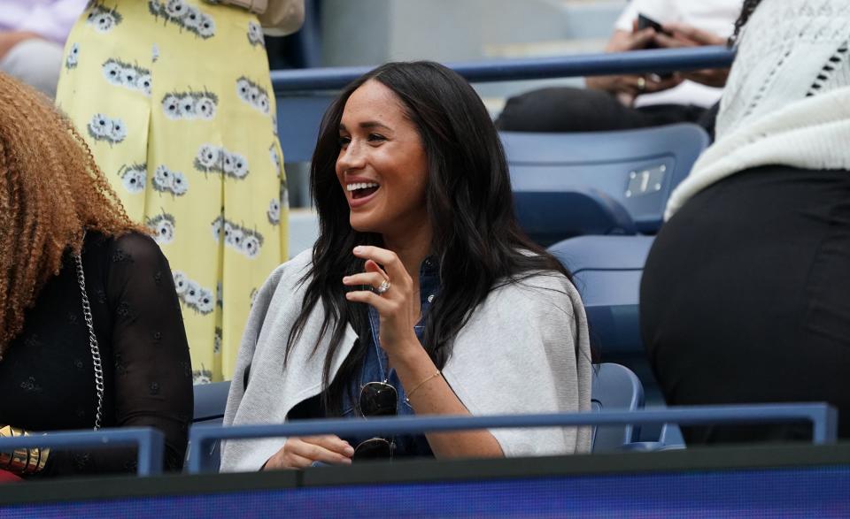 Meghan Markle was spotted looking casual and chic at the U.S. Open Finals on Saturday, one day after arriving in New York from London