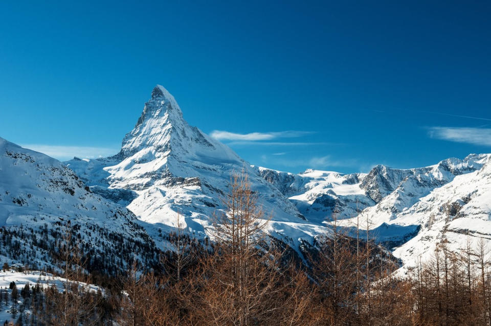 A pyramid-shaped peak called Matterhorn in the Alps. <cite>Ekaterina Grivet, Shutterstock.com</cite>