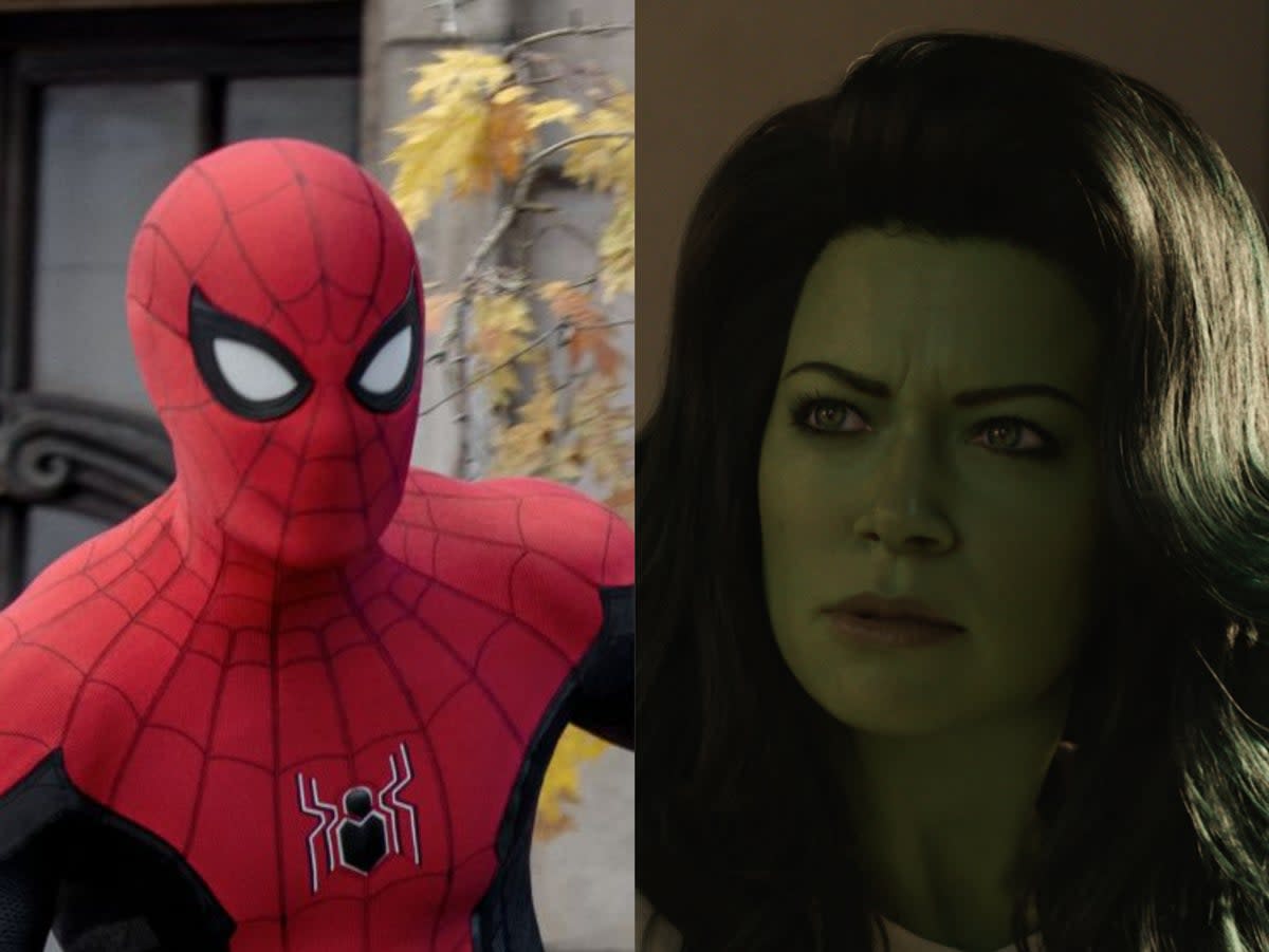 Tom Holland as Spider-Man (left) and Tatiana Maslany as She-Hulk (right) (Marvel Studios)