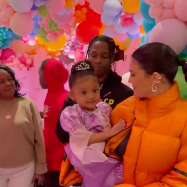 Travis Scott, Stormi Webster and Kylie Jenner credit:Bang Showbiz