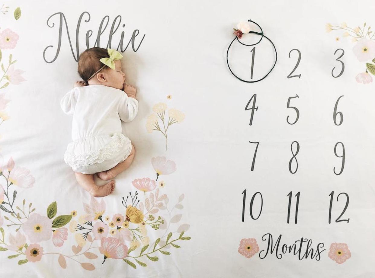 Baby Month Milestone Blanket- Blossom
