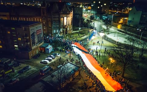  People take part in procession following the coffin of Pawel Adamowicz - Credit: AGENCJA GAZETA