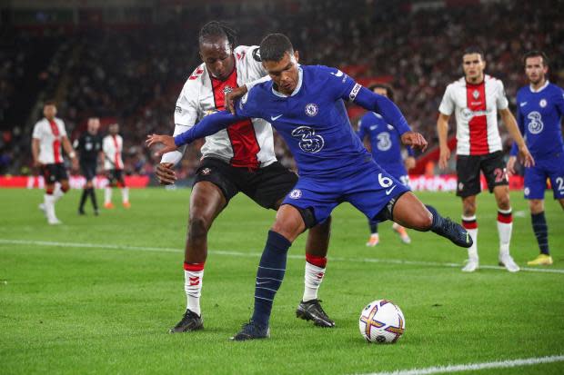 Southampton's Joe Aribo during the Premier League match between Southampton and Chelsea at St Mary's Stadium. Photo by Stuart Martin..