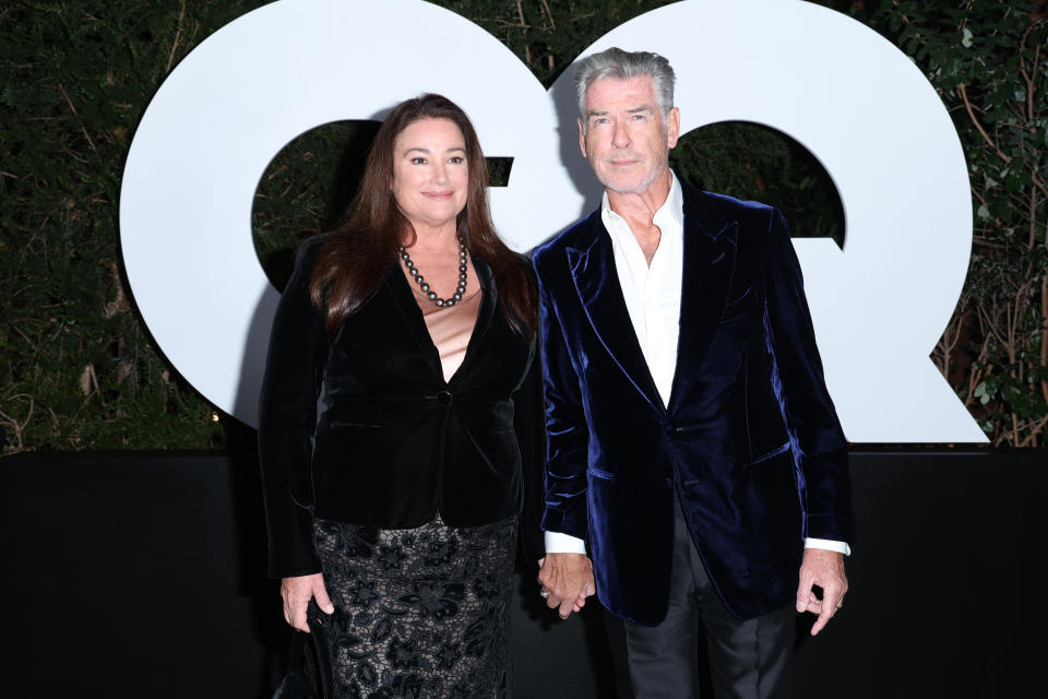 Keely Shaye and Pierce Brosnan attend the GQ Men of the Year Party 2022 at The West Hollywood EDITION on November 17, 2022 in West Hollywood, California. (Photo by Phillip Faraone/Getty Images for GQ)