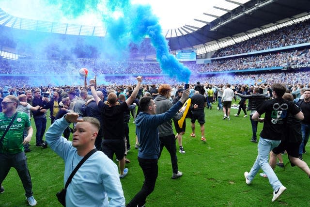 Jubilant scenes followed as Manchester City won another title