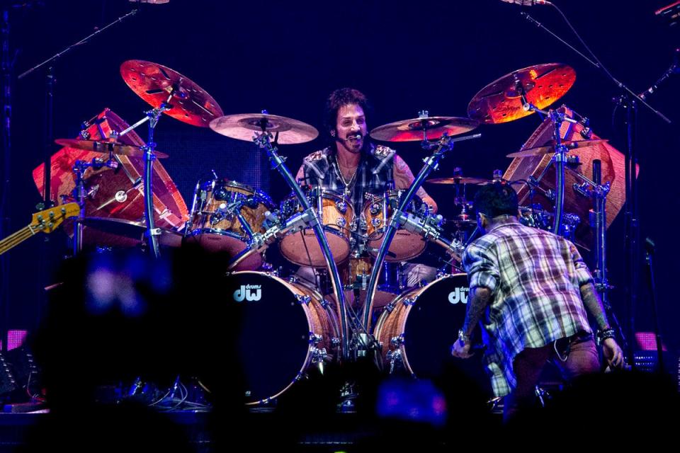 Journey drummer Deen Castronovo was a force Tuesday, adding backing vocals and on one song lead singing.