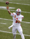 Ohio State quarterback Justin Fields throws a pass against Michigan State during the first half of an NCAA college football game, Saturday, Dec. 5, 2020, in East Lansing, Mich. (AP Photo/Al Goldis)