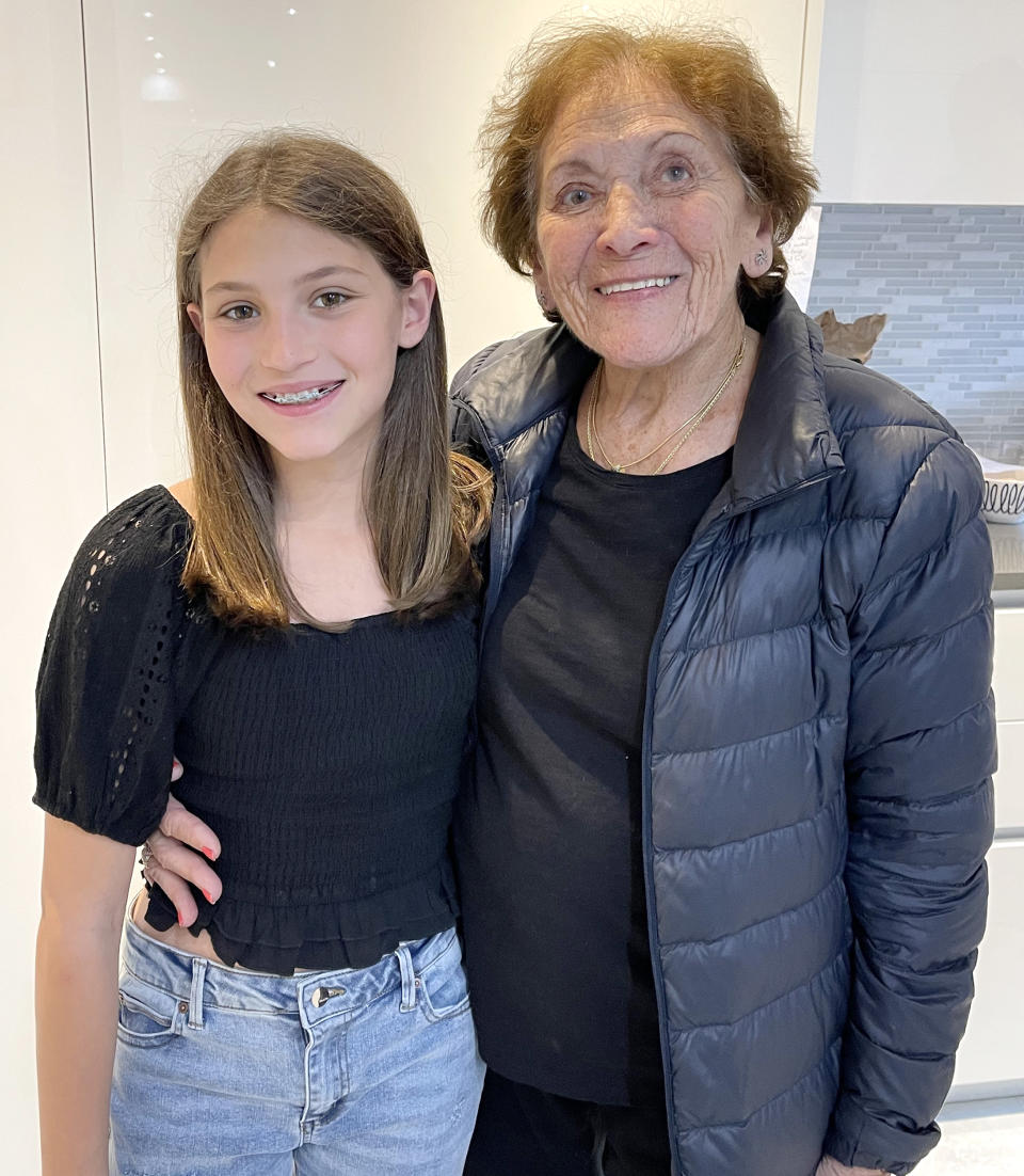 Harli Glatt with her great-grandmother, Anna Durst, who survived the Holocaust. (Courtesy Jessica Glatt)