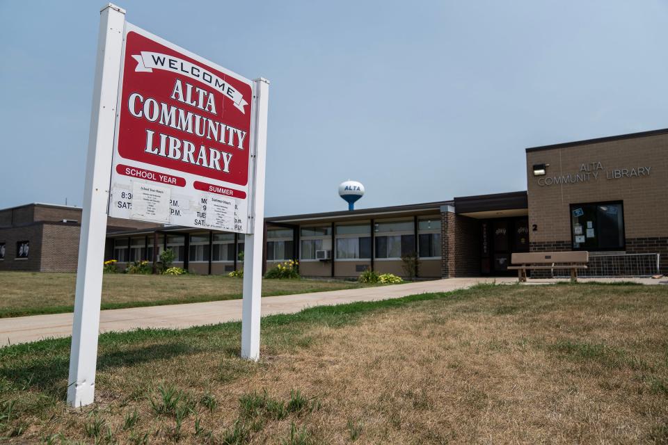 Outside the Alta Community Library, on Tuesday, August 1, 2023, in Alta. The library is shared by the community and the school district.