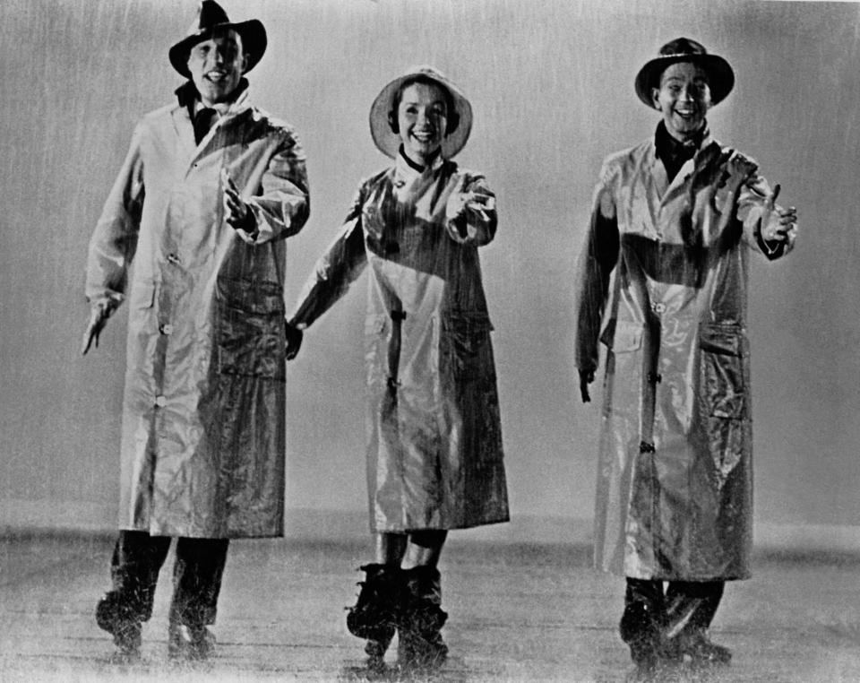 <p>Gene Kelly, Debbie Reynolds, Donald O'Connor in Stanley Donen and Gene Kelly's 1952 film <em>Singin' in the Rain</em> (Film Publicity Archive/United Archives via Getty Images)</p> 