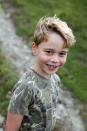 <p>One of the portraits sees the eldest Cambridge child wearing a camouflage pattern T-shirt as he smiles at the camera. </p><p>The top is a sweet tribute to his extended family who have a long history of service in the armed forces.</p>