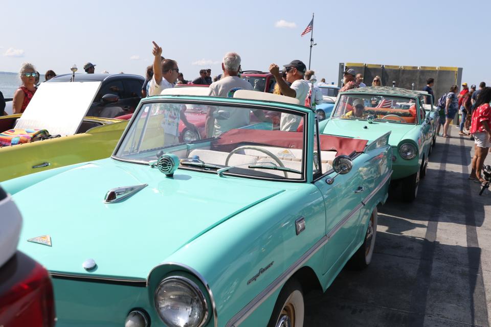 The amphicars traveled to Put-in-Bay on the Miller Boat Line, for their annual reunion on July 31 to Aug. 1.