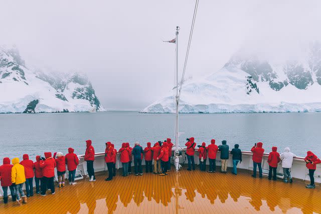 <p>Courtesy of Viking Cruises</p> Viking guests taking in the view.