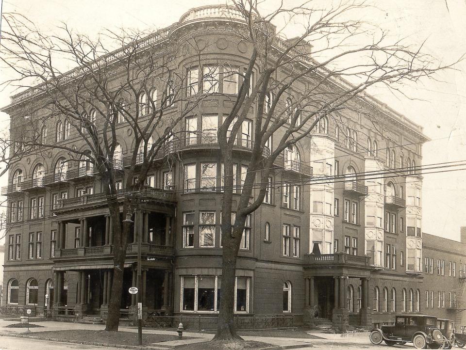 This photo of what then was known as the Hotel Harrington in Port Huron was taken about 1925. The trees are gone, but the building remains.