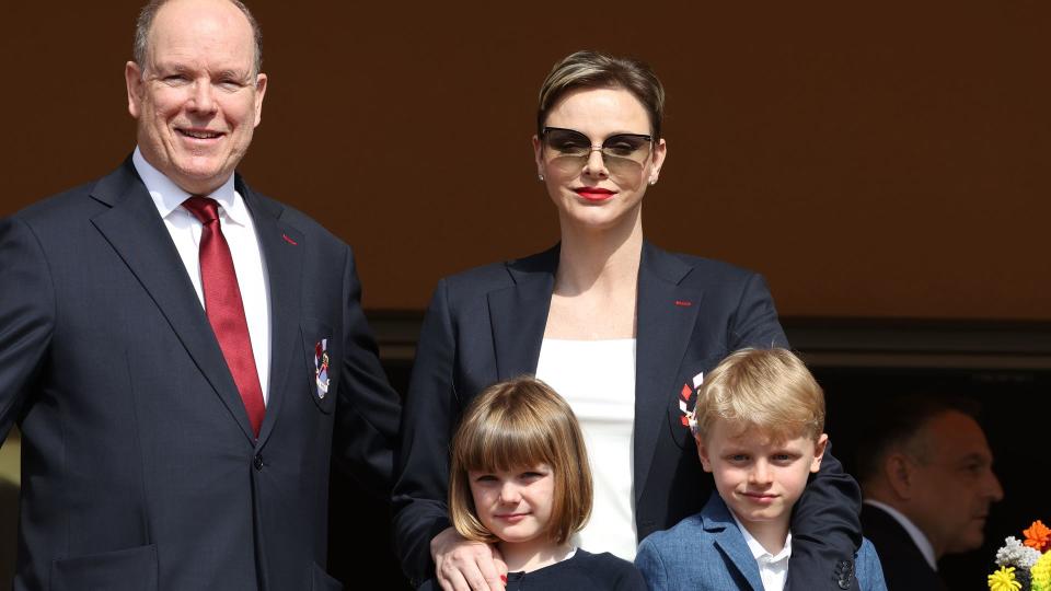 Prince Albert II of Monaco, Princess Charlene of Monaco, Princess Gabriella of Monaco, Prince Jacques of Monaco attend the Sainte Devote Rugby Tournament In Monaco #