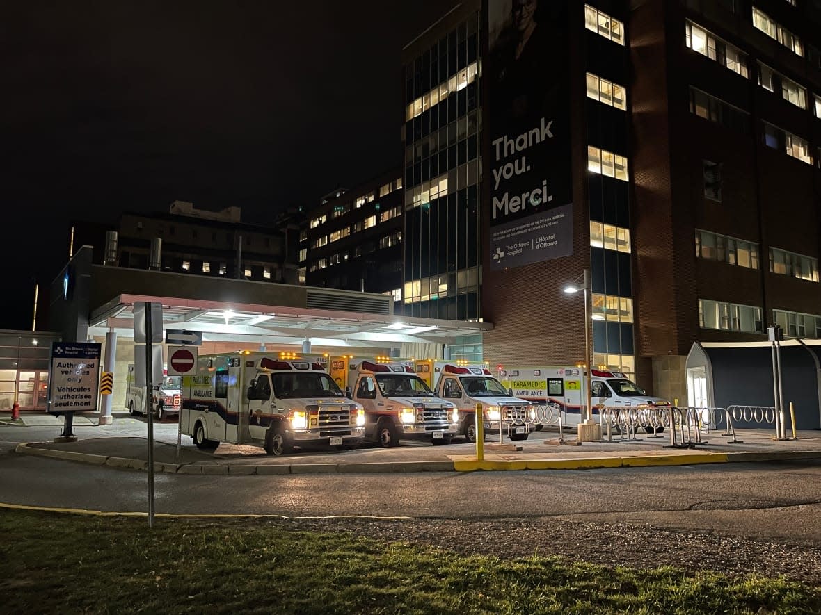 One employee at The Ottawa Hospital described last fall's 12-hour 'code grey' event as 'a crazy day.' The outage knocked out more than 30 computer systems at the Civic campus (pictured) and at the hospital's two other campuses.  (Chris Rands/CBC - image credit)